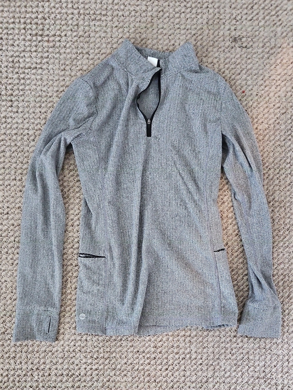 Senita Athletics Heather Gray Half Zip Pullover Athletic Workout Running Top S